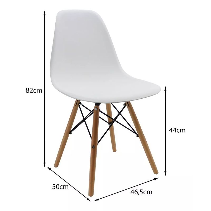 GENERICO - Silla de comedor BoxBit Eames estructura color blanco 4 unidades