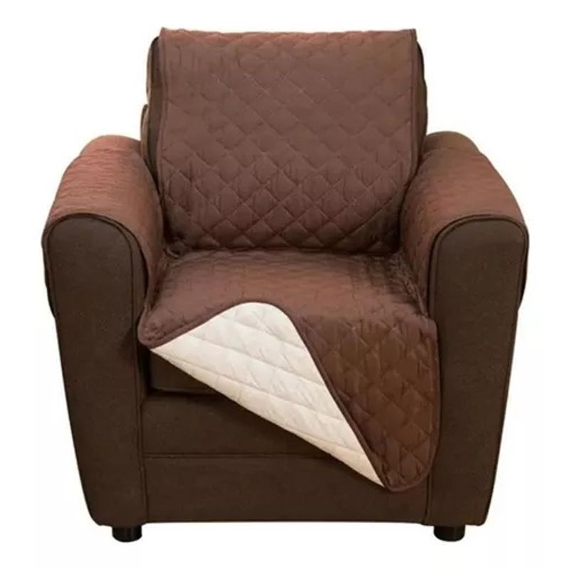 GENERICO - Funda Cobertor ,cubre Sofa Protector Reversible 1 Cuerpo Color Marrón