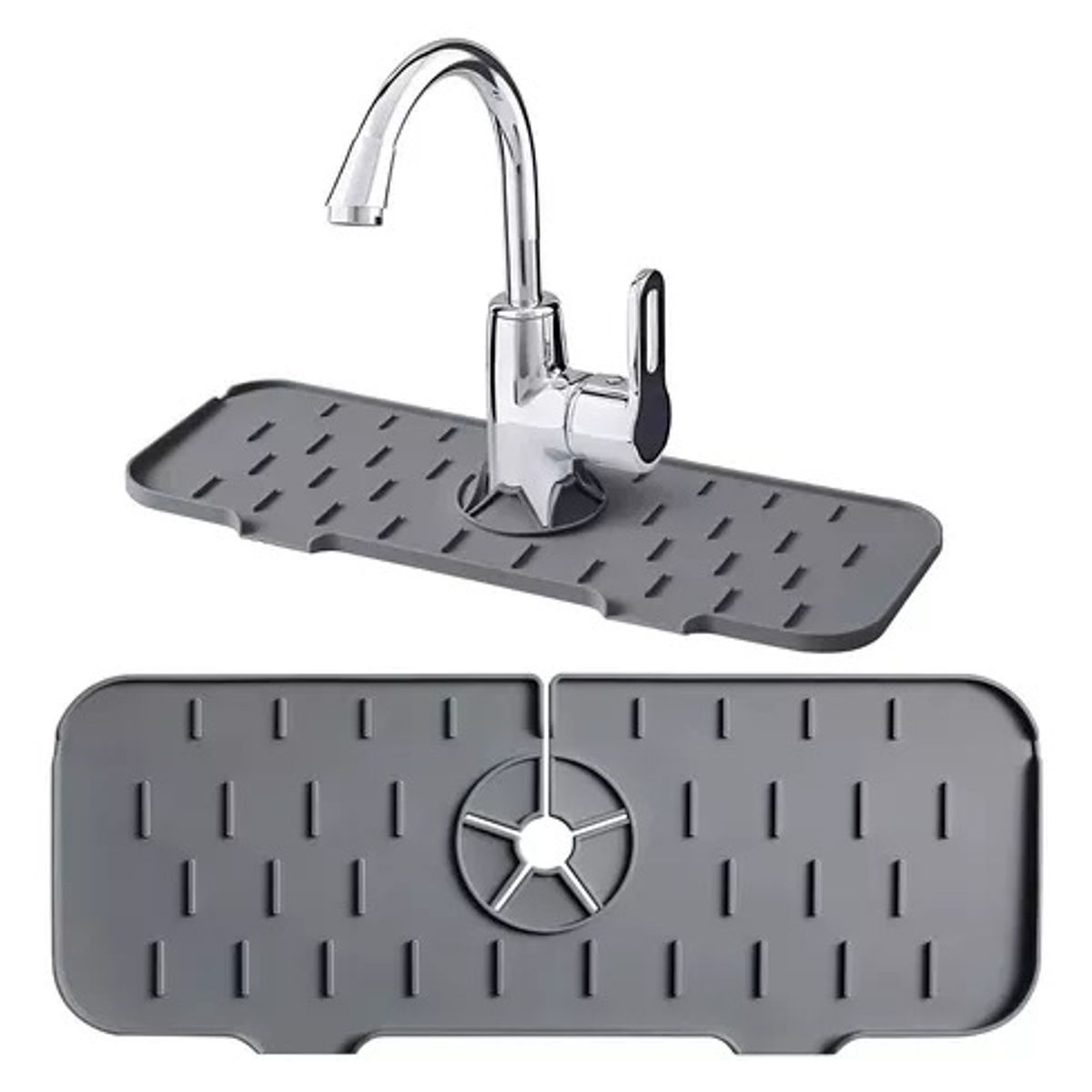 GENERICO - Tapete De Silicona Escurridor Grifo Cocina Fregadero Color Gris