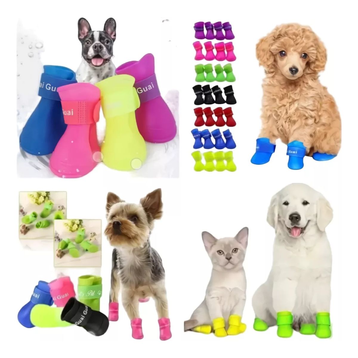 GENERICO - Zapatos Mascotas Animales Perro Silicona Goma Ergonómicos