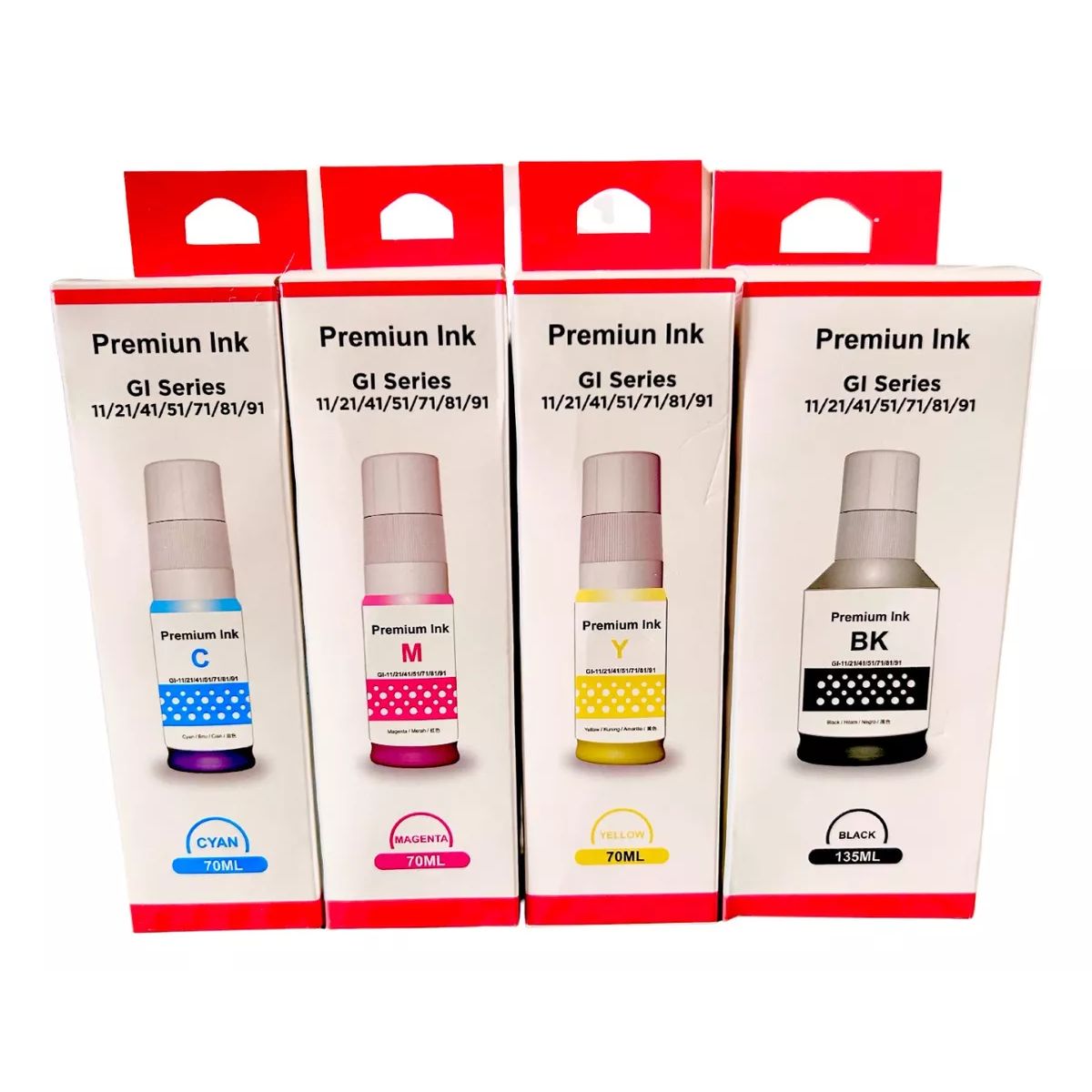 GENERICO - Kit 4 Tintas Genericas GI-11 Compatibles Con Canon G2160 Y G3160