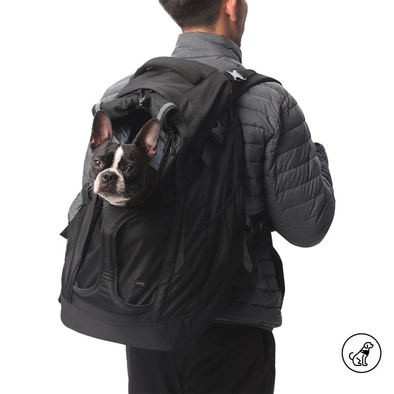 TOTTO - Morral Cargador Perro Meraki Negro