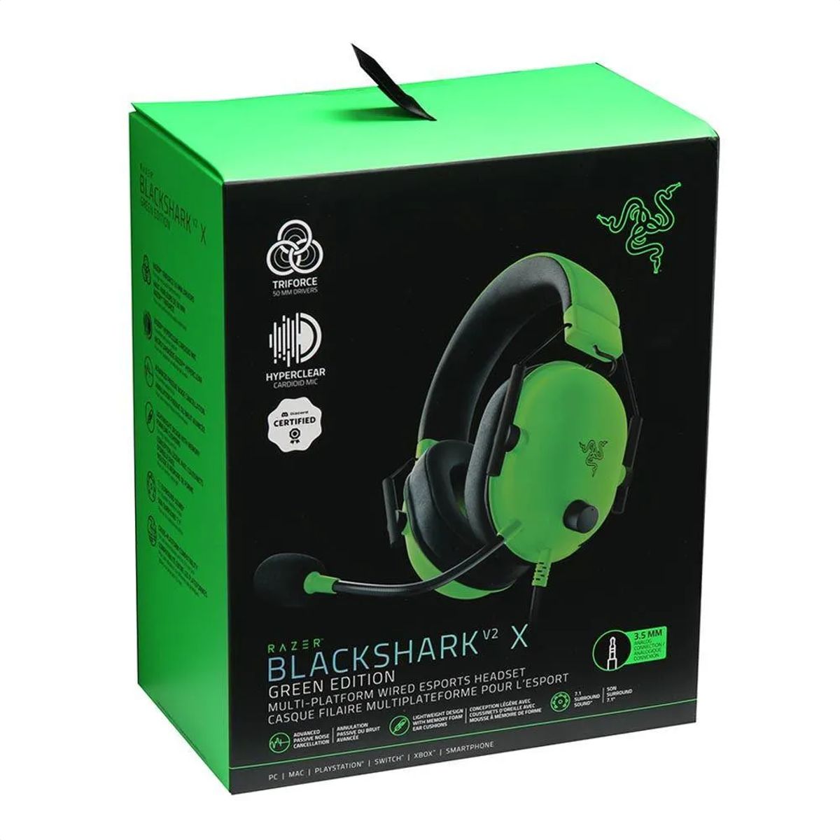 RAZER - Audífonos Diadema Gamer Razer Blackshark V2 X Sonido 7.1 Verde