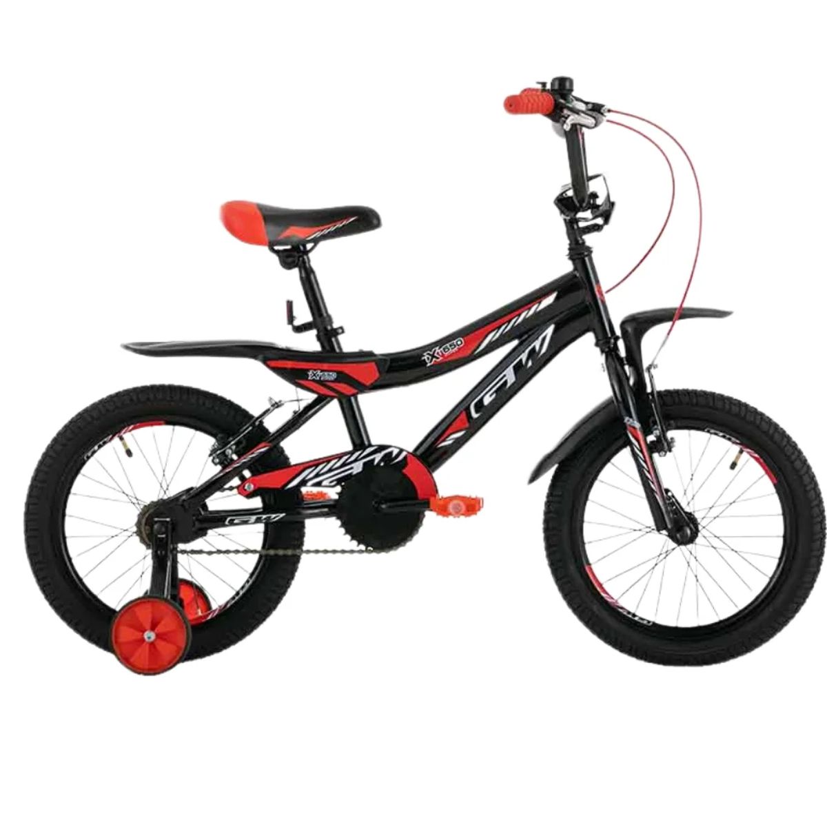 GW - Bicicleta para niños de 4 a 7 años rin 16 Gw TXT-650 Negro Rojo