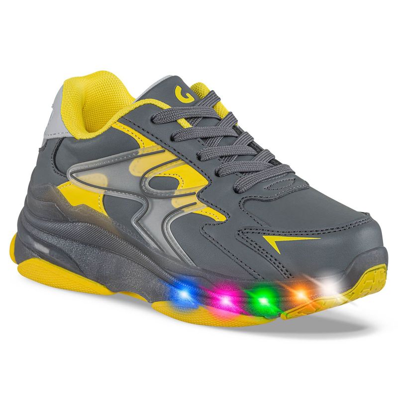 LOS GOMOSOS - Tenis Patines Luces Yert Gris Osc para Niño Los Gomosos