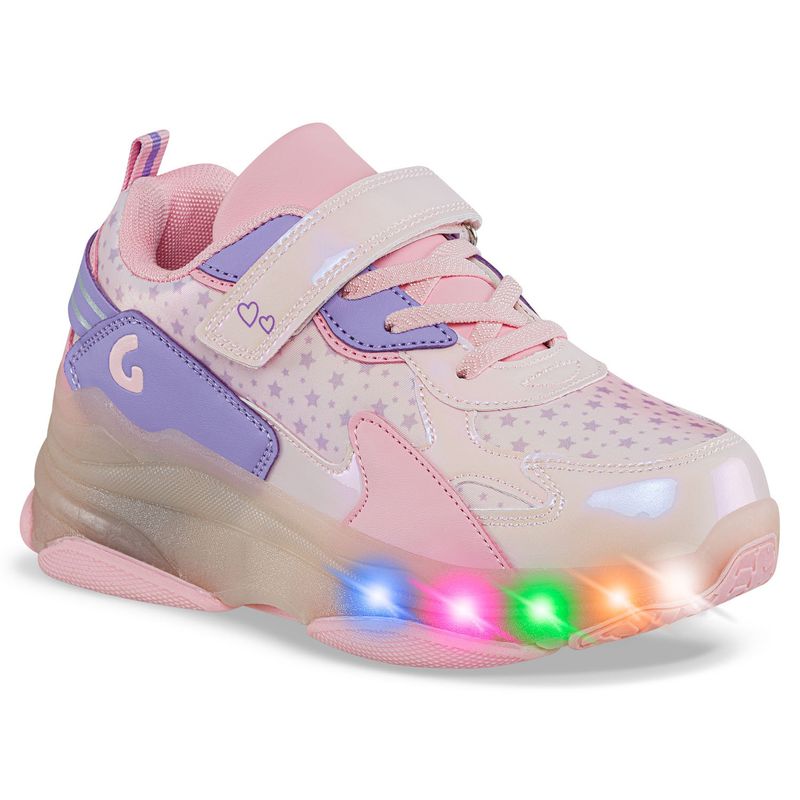 LOS GOMOSOS - Tenis Patines Luces Grade Rosa para Niña Los Gomosos