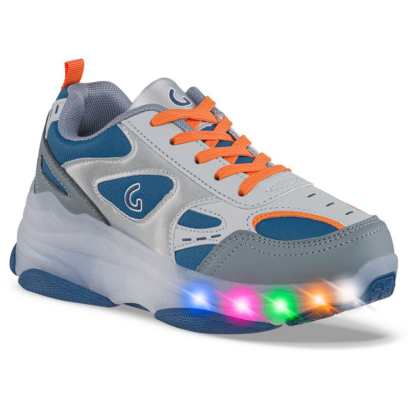 LOS GOMOSOS - Tenis Patines Luces Fech Gris para Niño Los Gomosos