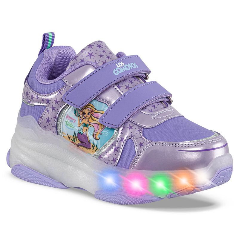 LOS GOMOSOS - Tenis Patines Luces Zenal Mora para Niña Los Gomosos