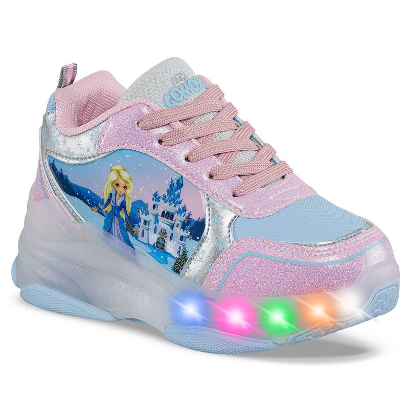 LOS GOMOSOS - Tenis Patines Luces Quox Rosa para Niña Los Gomosos