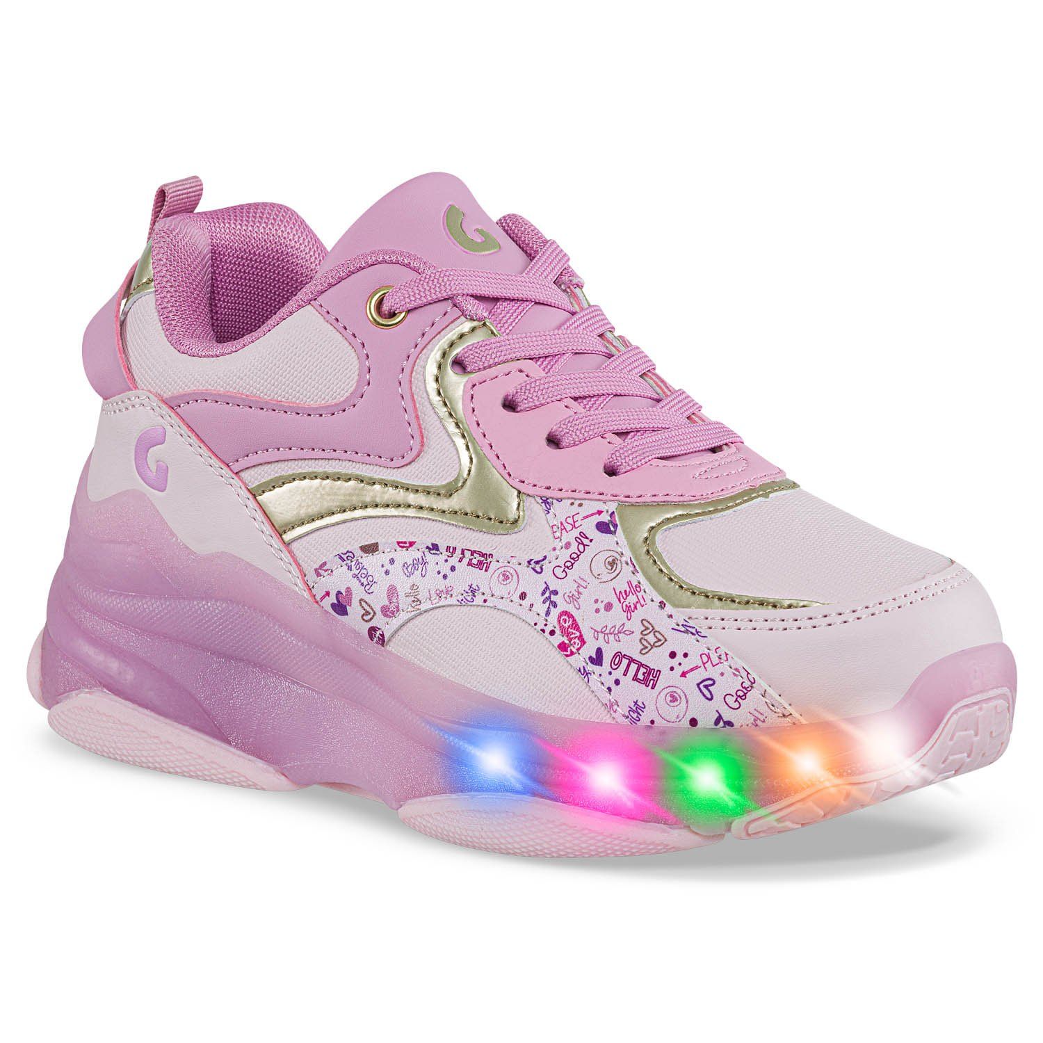 Tenis Patines Luces Lafta Rosa para Niña Los Gomosos LOS GOMOSOS