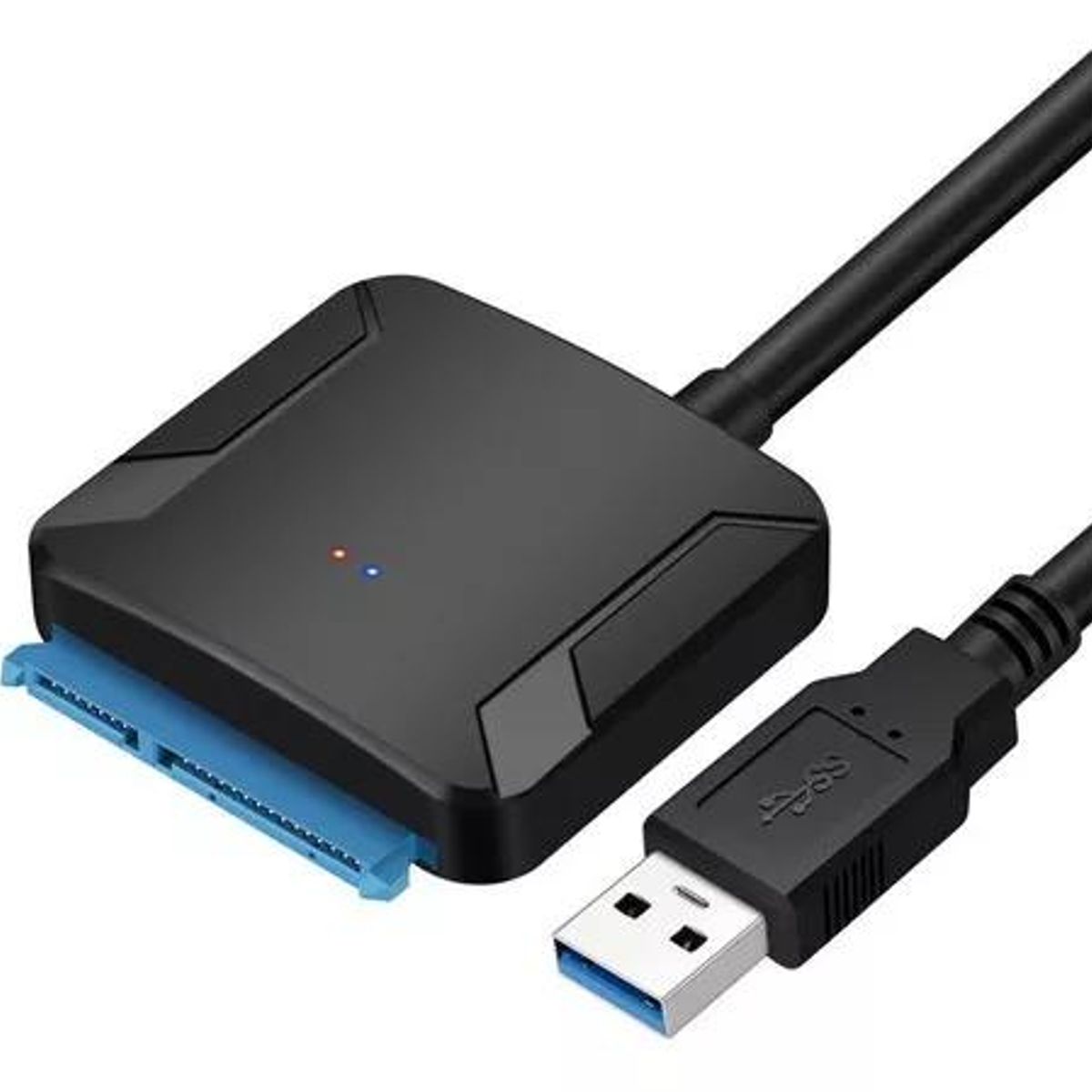 GENERICO - Cable Adaptador Usb 3.0 A Sata Hd Ssd 2.5 3.5 Con Fuente Lumi De 12 V