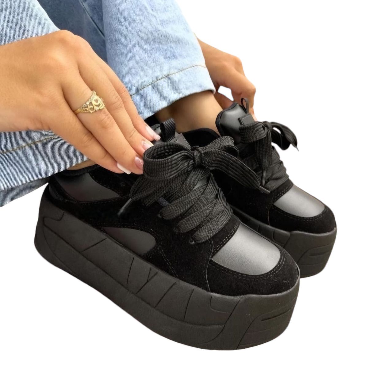 EVEGONZ - Tenis Plataforma Para Mujer Tenis Suela Alta de Moda