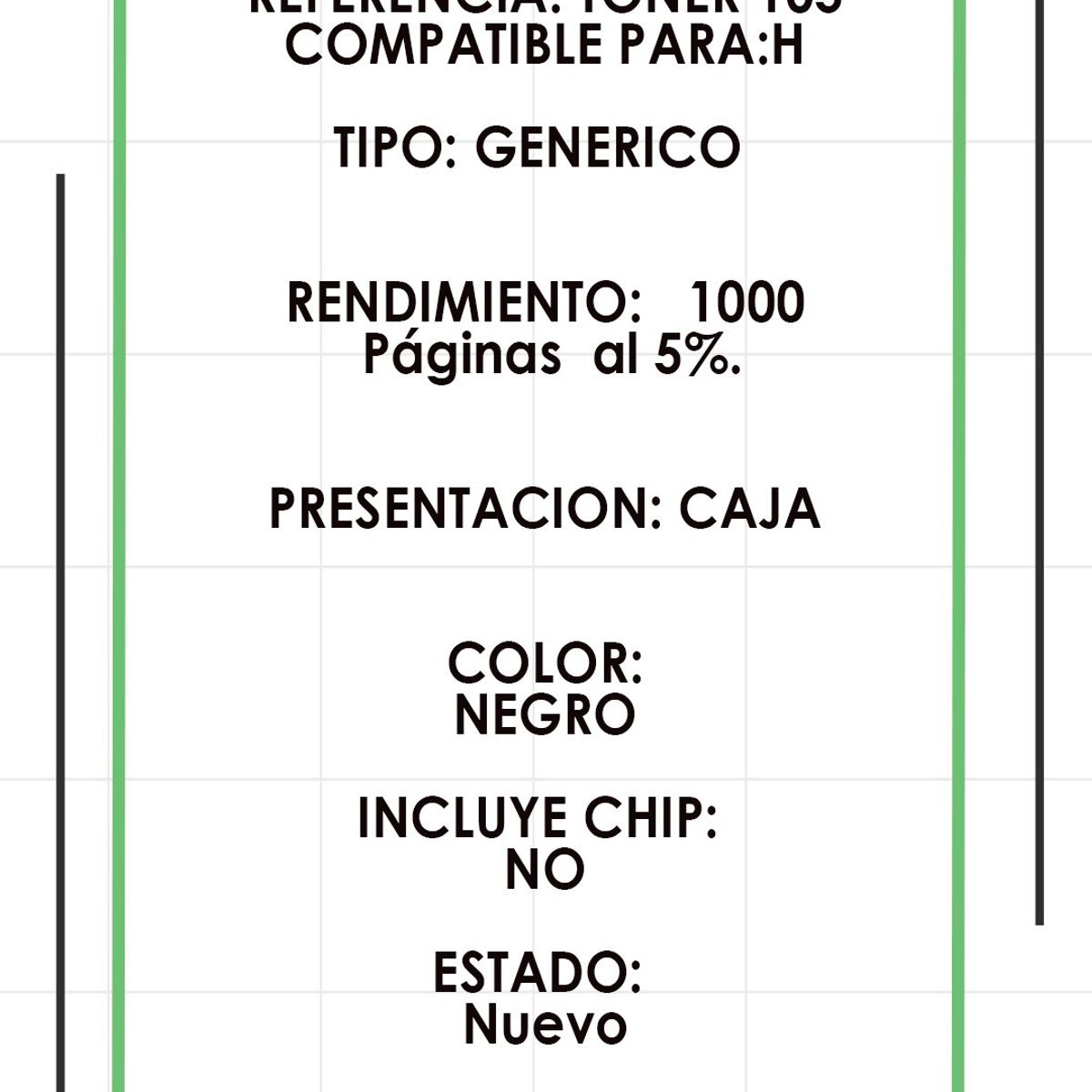 GENERICO - Toner Generico 105a Compatible Laser Con 107 107w Mfp 135 Con Chip