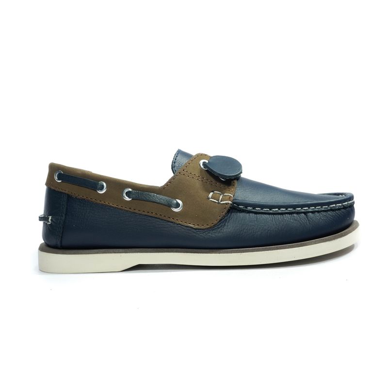 HERREROS - Zapato Hombre Mocasín -Herreros- Apache Azul Bisont
