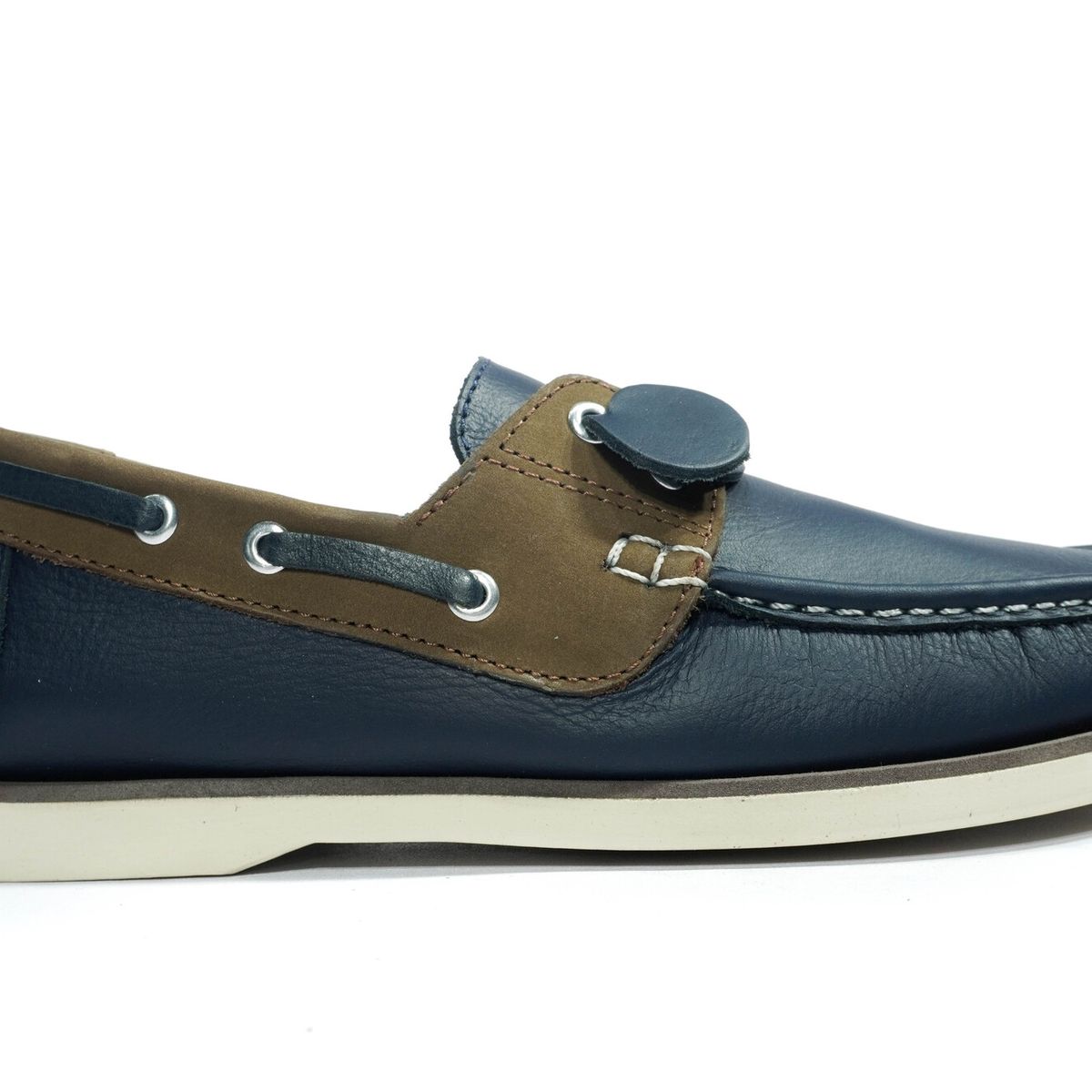 HERREROS - Zapato Hombre Mocasín -Herreros- Apache Azul Bisont