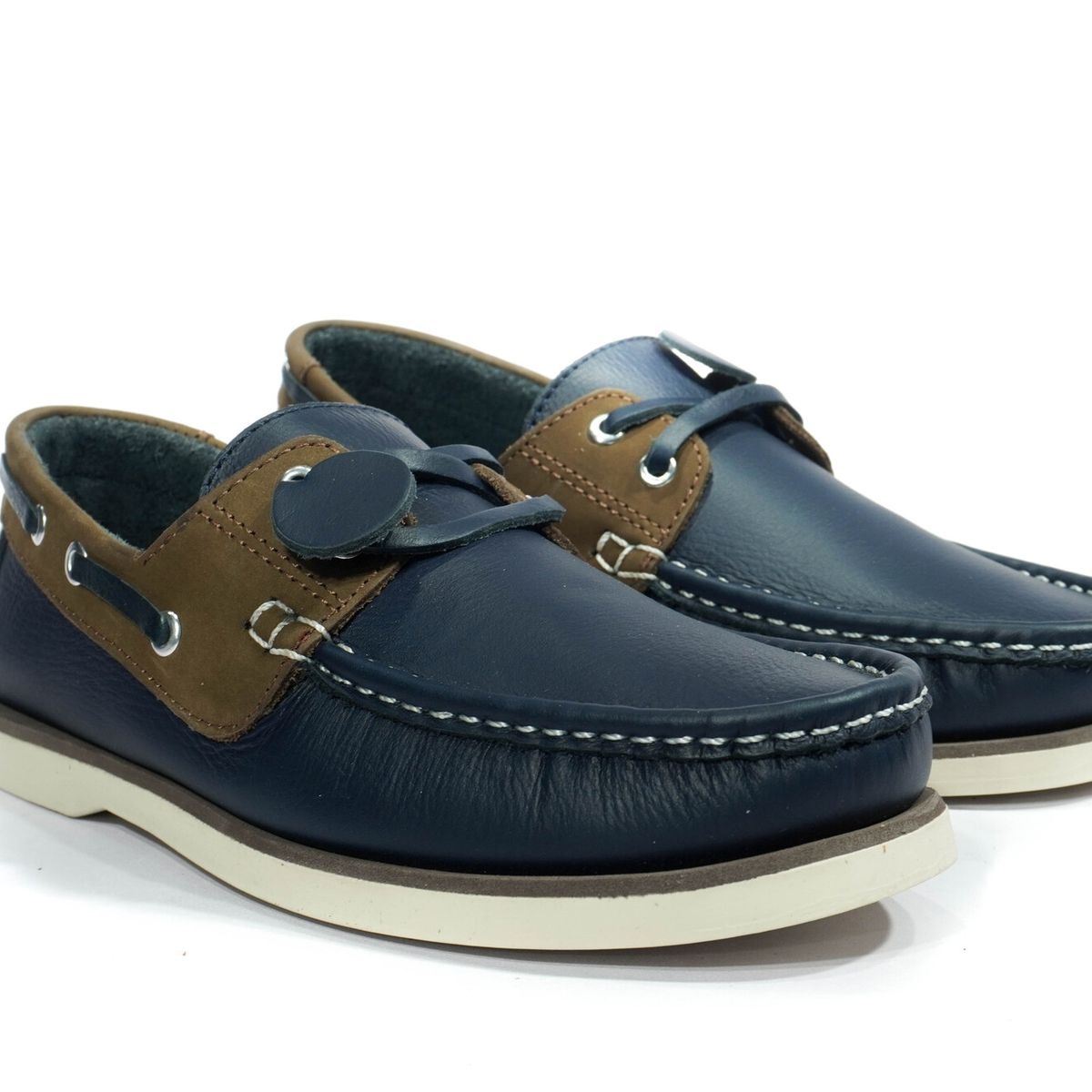 HERREROS - Zapato Hombre Mocasín -Herreros- Apache Azul Bisont