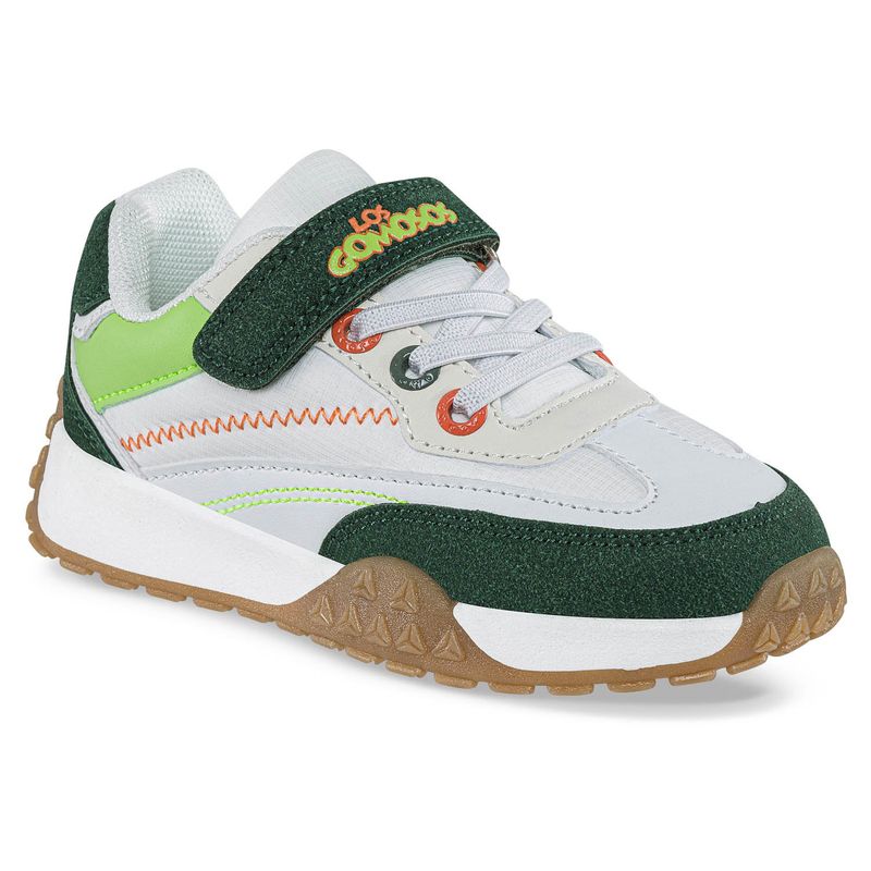 LOS GOMOSOS - Tenis Casuales Skim Blanco-Verde para Niño Los Gomosos