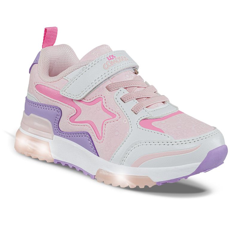 LOS GOMOSOS - Tenis Luces Gypin Blanco-Rosa para Niña Los Gomosos