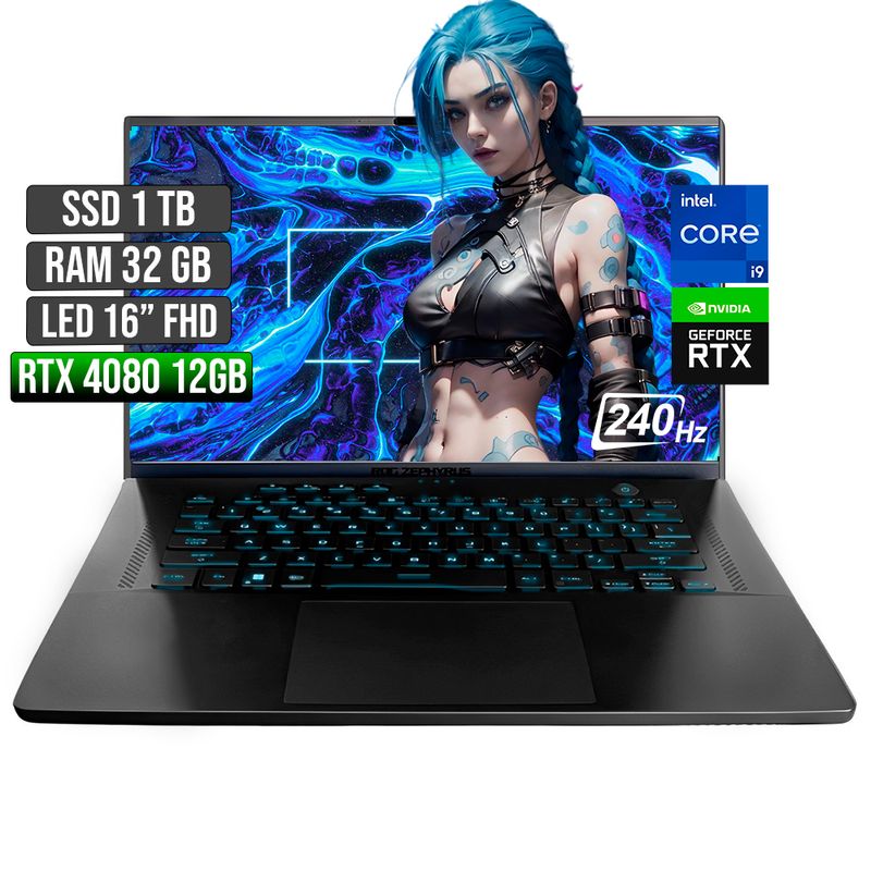 ASUS - ASUS ROG ZEPHYRUS INTEL CORE I9-13900H RTX 4080 12GB SSD 1TB RAM 32GB LED 16" FHD 240Hz