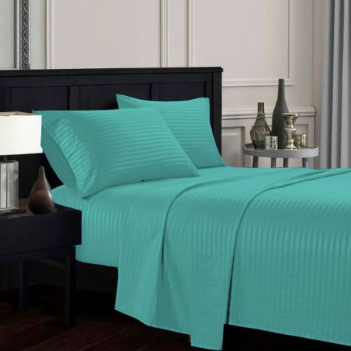 ZHOPI CO - Juego Sabanas Cama Doble Color Verde de Lujo