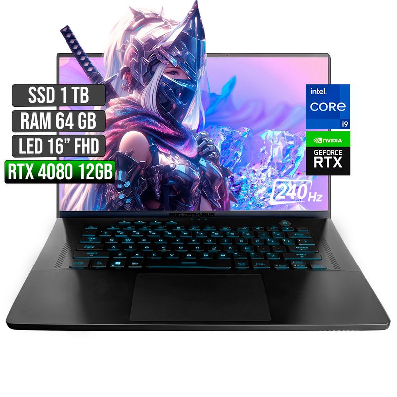 ASUS - ASUS ROG ZEPHYRUS INTEL CORE I9-13900H RTX 4080 12GB SSD 1TB RAM 64GB LED 16" FHD 240Hz