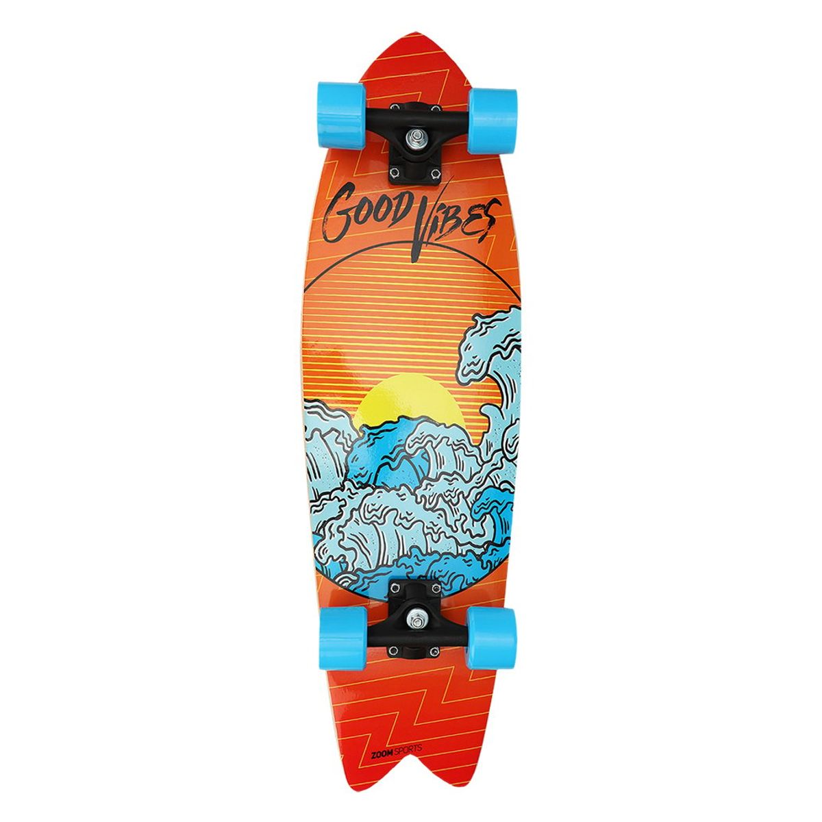 ZOOM SPORT - Patineta Tabla Cruiser Good Vibes Naranja Oceano ZOOM SPORTS