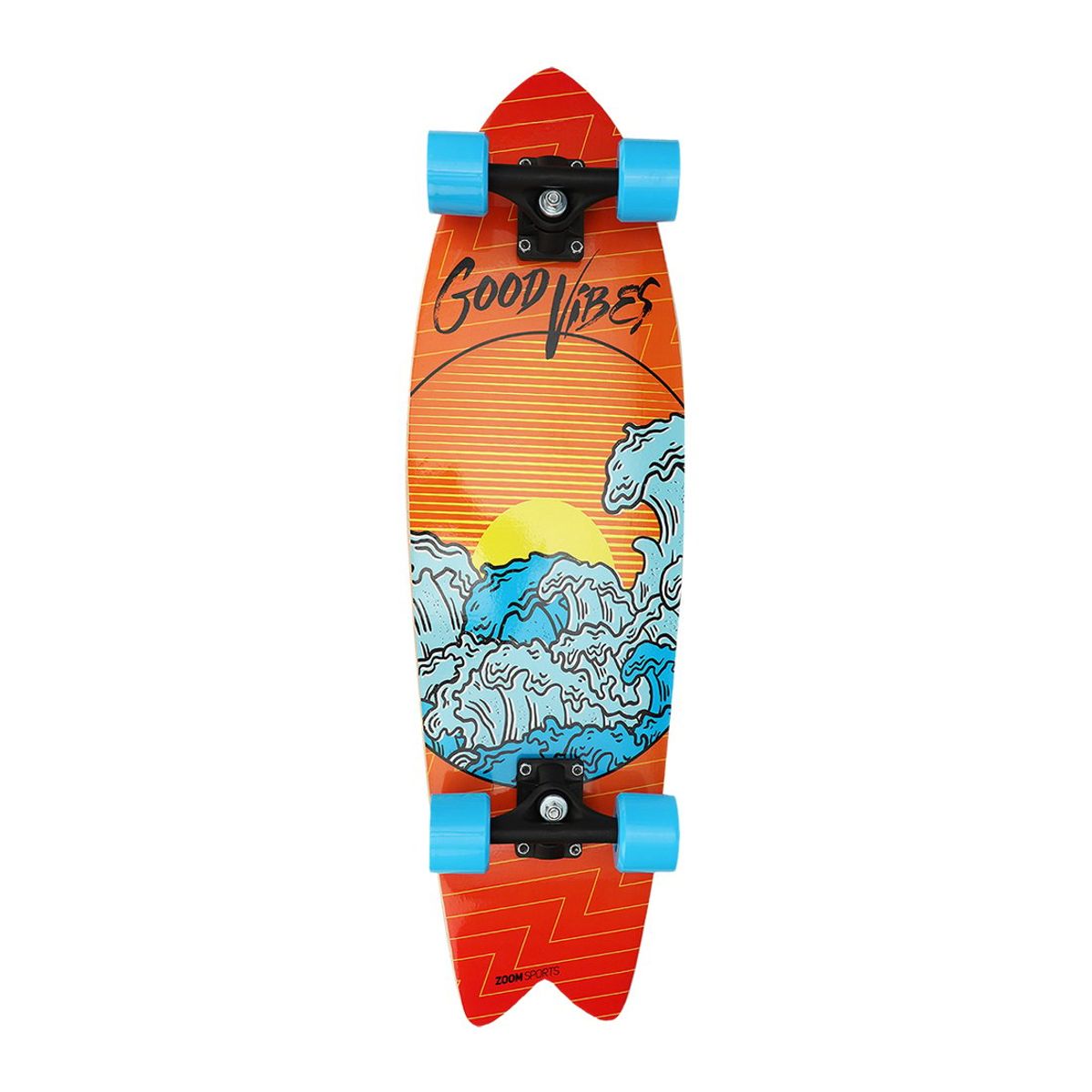 ZOOM SPORT - Patineta Tabla Cruiser Good Vibes Naranja Oceano ZOOM SPORTS