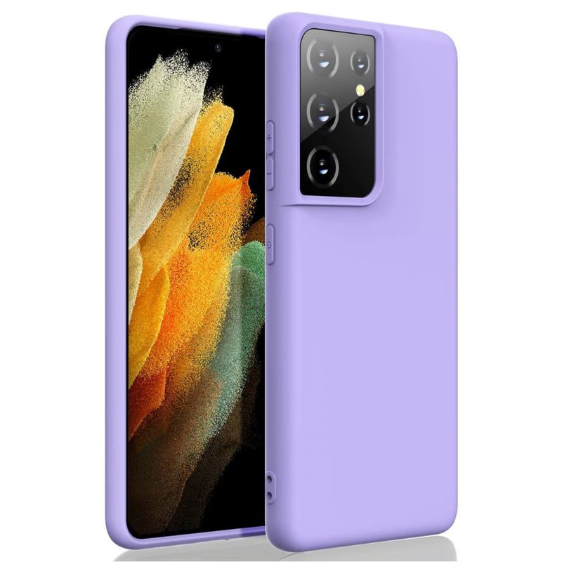 SPACE - Funda Estuche Silicone Case Compatible Con Samsung S21 Ultra Lila
