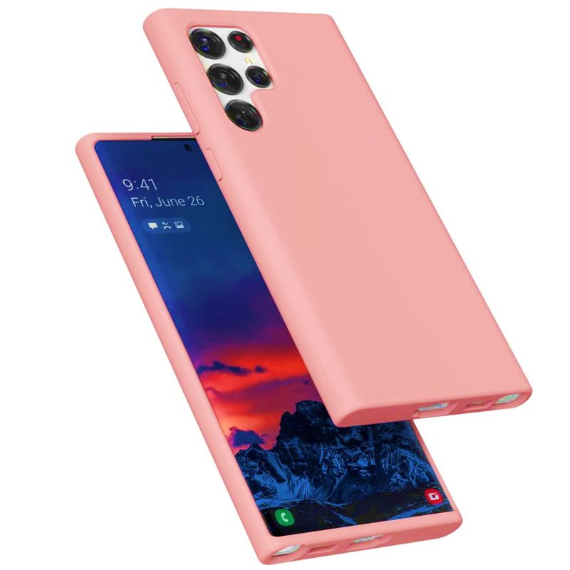 SPACE - Funda Estuche Silicone Case Compatible Con Samsung S22 Ultra Rosa