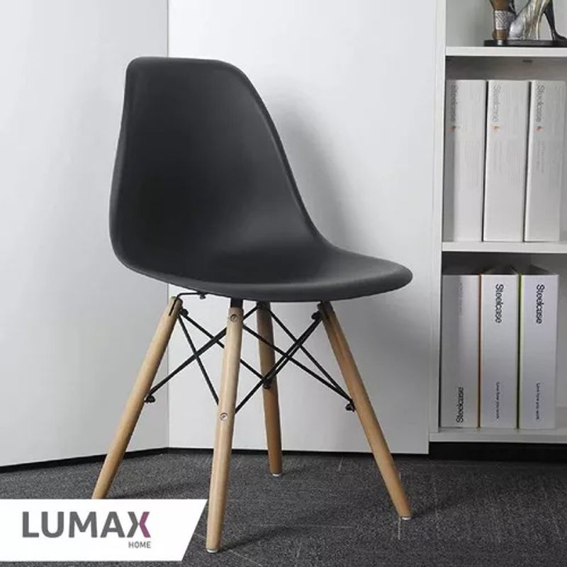 GENERICO - Set 2 Sillas Tipo Eames Oficina Comedor Color Del Asiento Negro