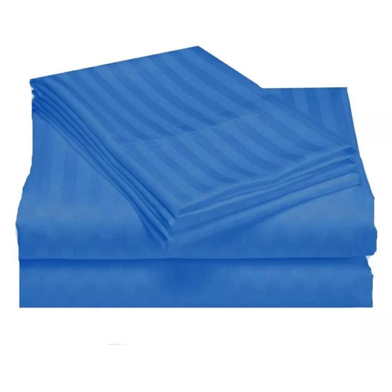 ZHOPI CO - Juego Sabanas Cama Queen Color Azul De Lujo