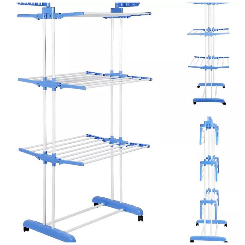 ONE PIXEL - Tendedero De Ropa Plegable Vertical Compacto Con Ruedas