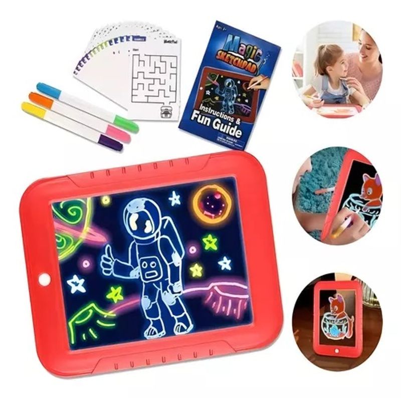 GENERICO - Magic Pad Rojo - Tableta De Dibujo