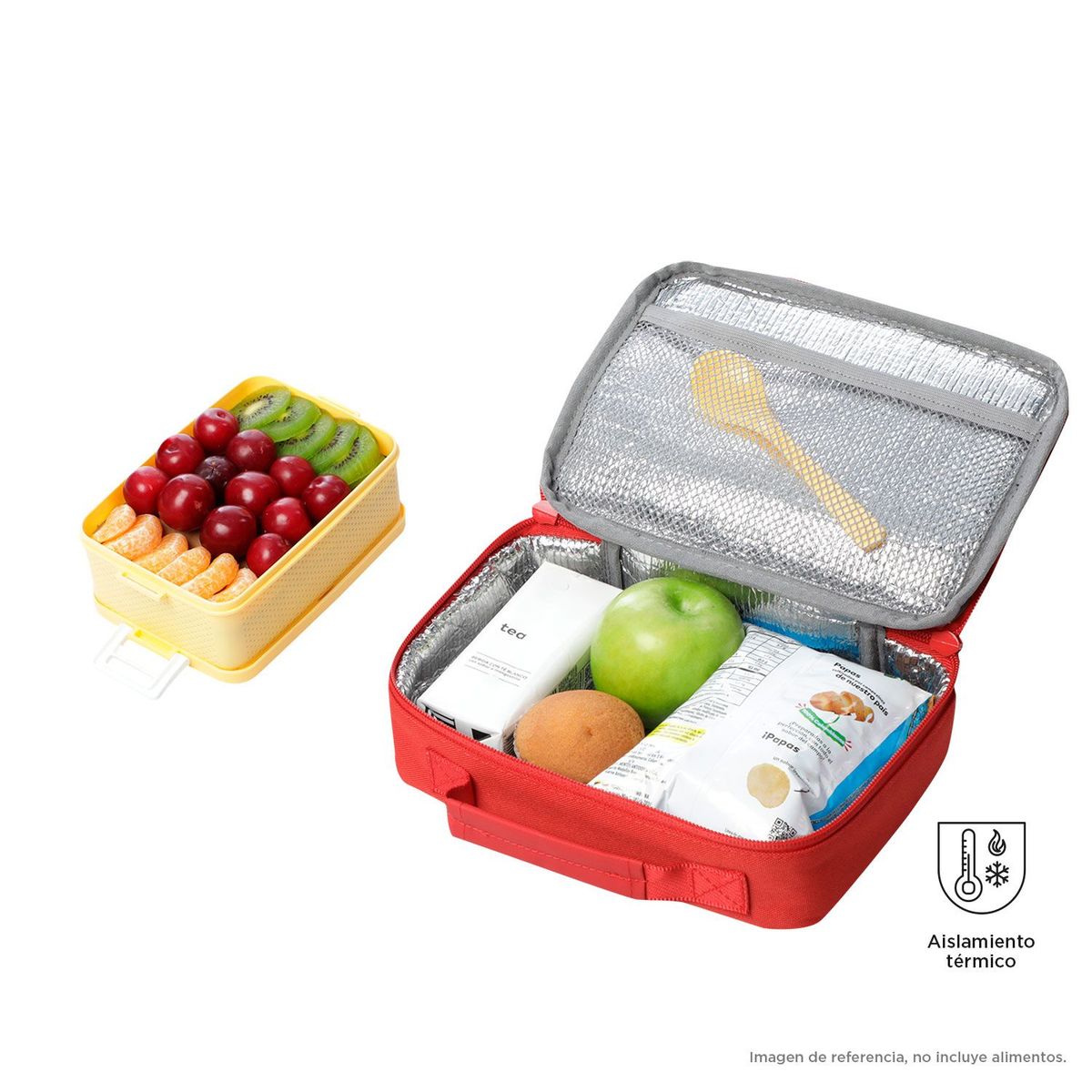 TOTTO - Lonchera con Aislamiento Térmico Fit Roja