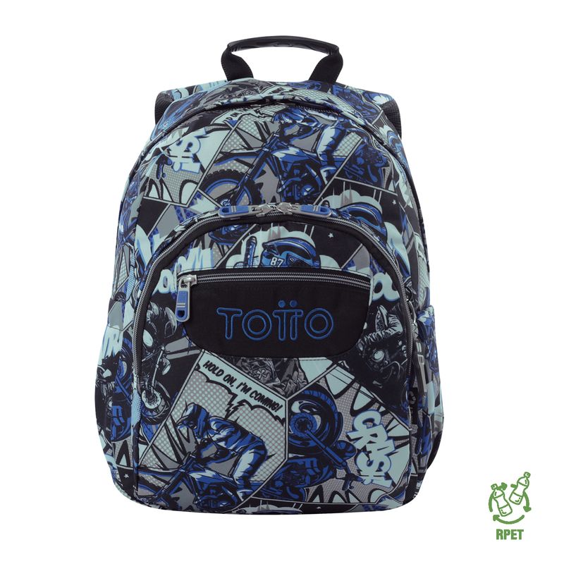TOTTO - Morral Juvenil Porta PC 13" Gommas Gris