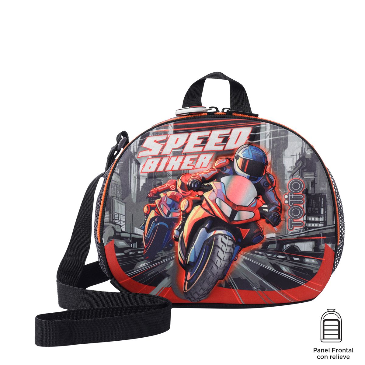 TOTTO - Lonchera con Aislamiento Térmico Speed Biker Rojo