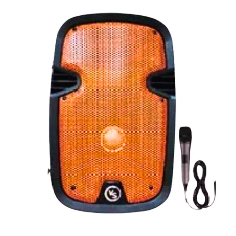 GENERICO - Parlante Profesional Recargable 15 W Naranja  Micrófono + Control