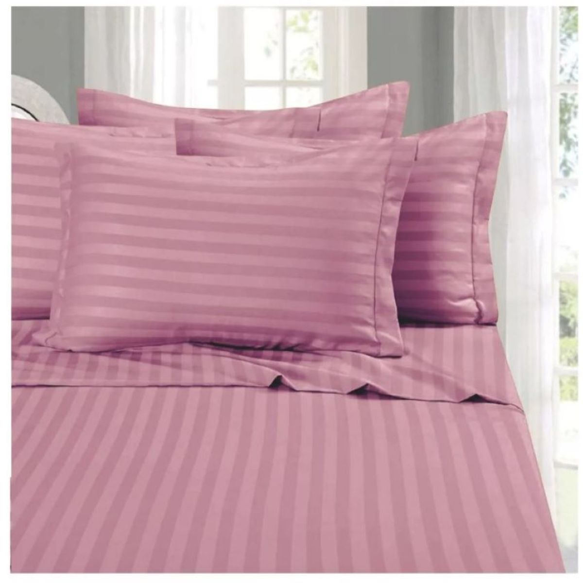 ZHOPI CO - Juego Sabanas Cama KING Color Rosa de Lujo
