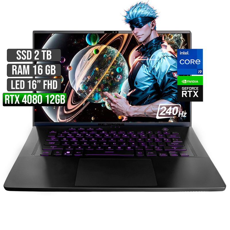 ASUS - ASUS ROG ZEPHYRUS INTEL CORE I9-13900H RTX 4080 12GB SSD 2TB RAM 16GB LED 16" FHD 240Hz