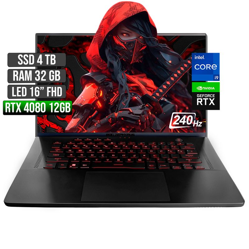 ASUS - ASUS ROG ZEPHYRUS INTEL CORE I9-13900H RTX 4080 12GB SSD 4TB RAM 32GB LED 16" FHD 240Hz