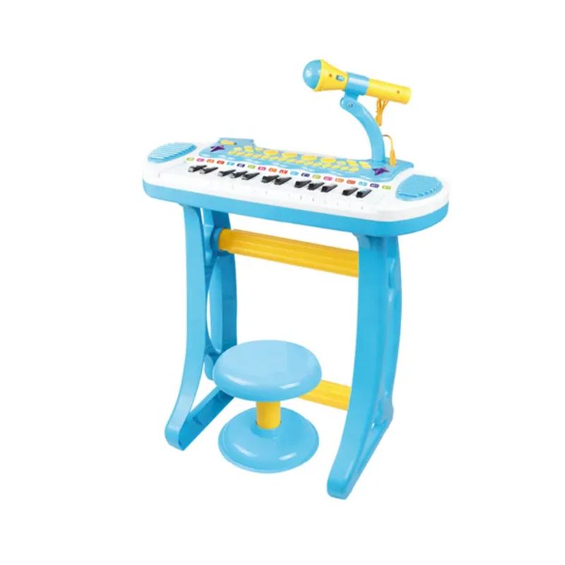 KIDSHOP - Karaoke Piano Organeta Teclado Luces Microfono Niños Azul