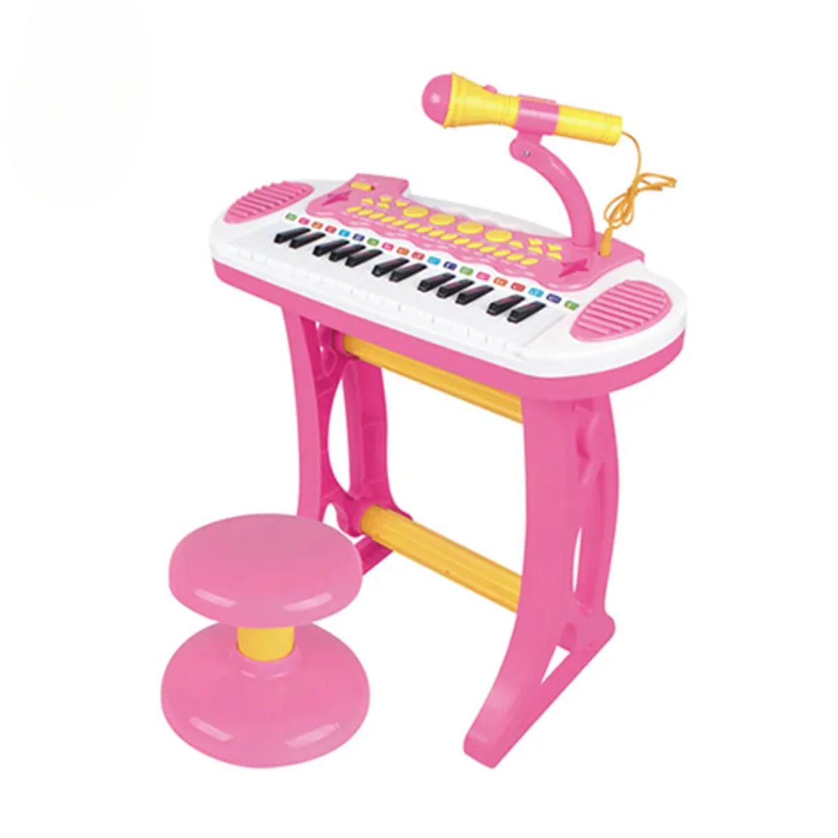 KIDSHOP - Karaoke Piano Organeta Teclado Luces Microfono Niños Rosado