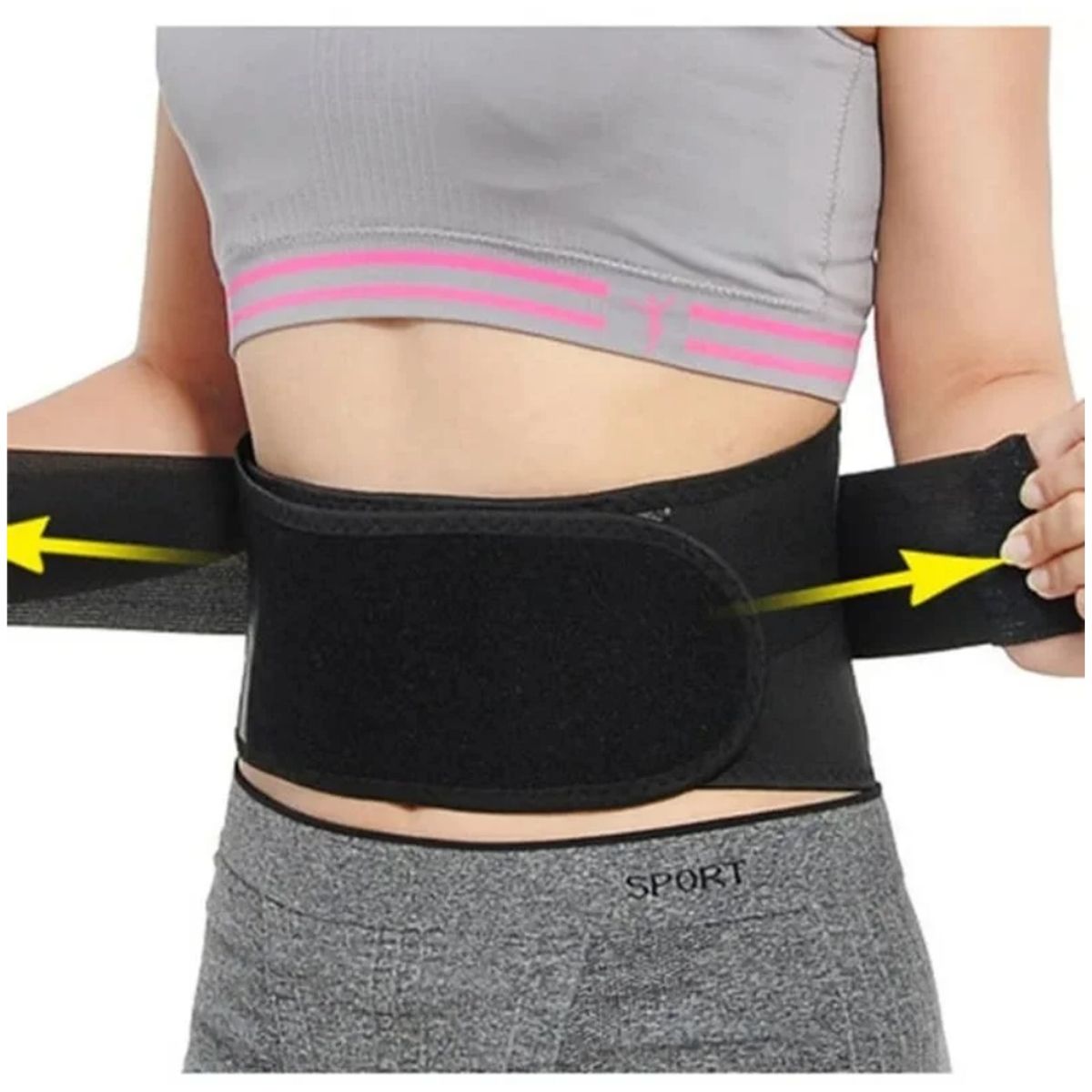 GENERICO - Faja Lumbar Soporte Cinturón De Terapia Magnética Gris Talla S-M