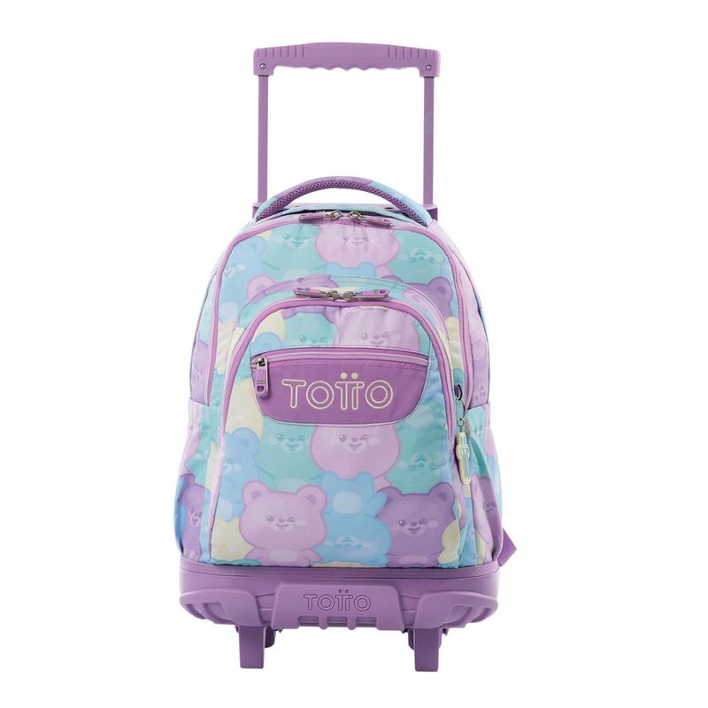 TOTTO - Morral Ruedas Niña Porta PC 15.4" Bomper Renglon Verde