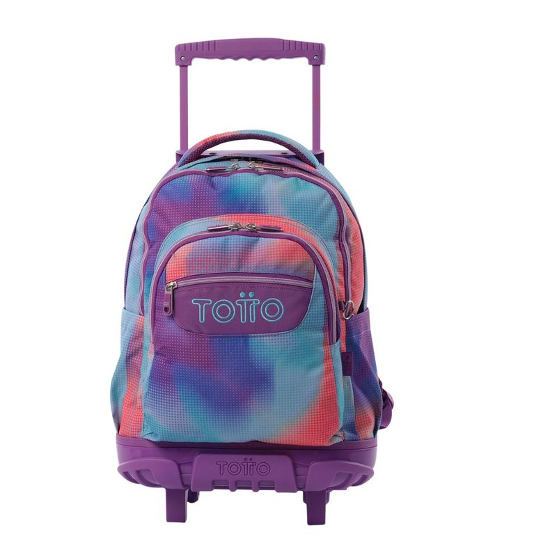 TOTTO - Morral Ruedas Niña Porta PC 15.4" Bomper Renglon Glitter