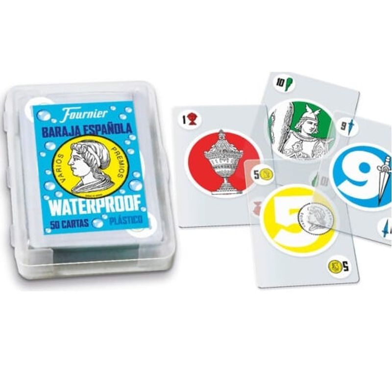 FOURNIER - Baraja Española Waterproof 50 Cartas Plastica Fournier Agua