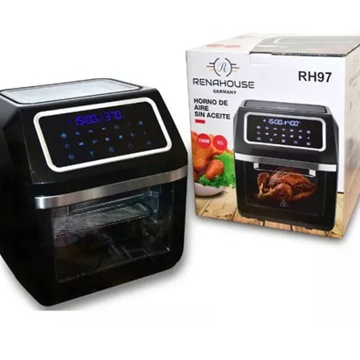 GENERICO - Freidora de aire Renahouse RH97 de 12L color negro 110V