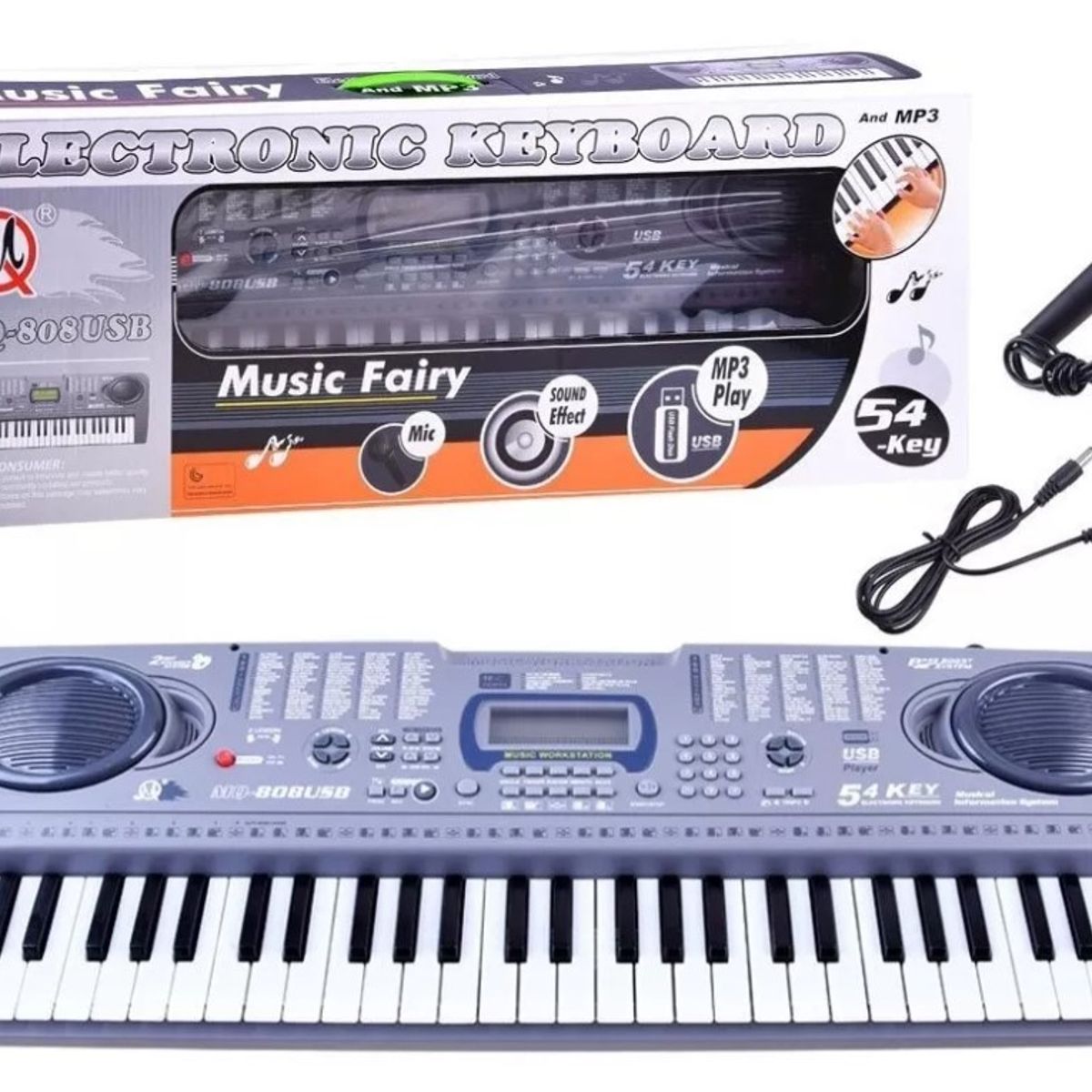 ZHOPI CO - Organeta Piano Electronica Mp3 Usb 8 Demos MQ808 54 Teclas