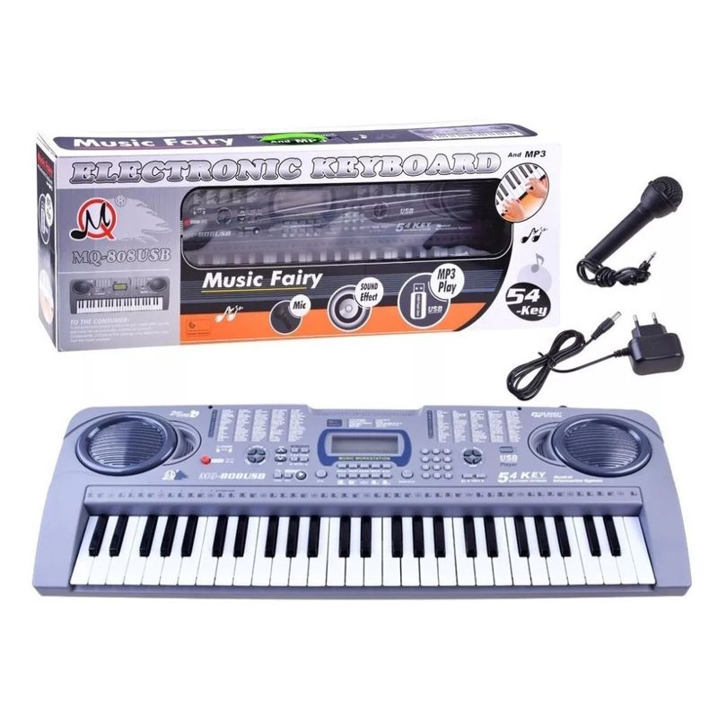 ZHOPI CO - Organeta Piano Electronica Mp3 Usb 8 Demos MQ808 54 Teclas