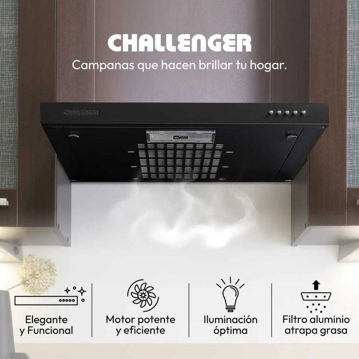 CHALLENGER - Campana Extractora CHALLENGER 60 cm Horizontal Pared CX 4310